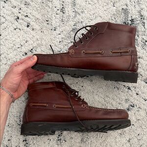J. Crew Dark Burgundy Leather Boots